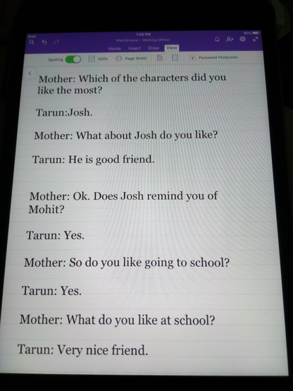 This was a conversation between mother and son about sarcasm when it came up while reading some book.