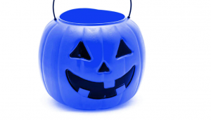Blue Halloween Treat Bucket for Stress-Free Halloween