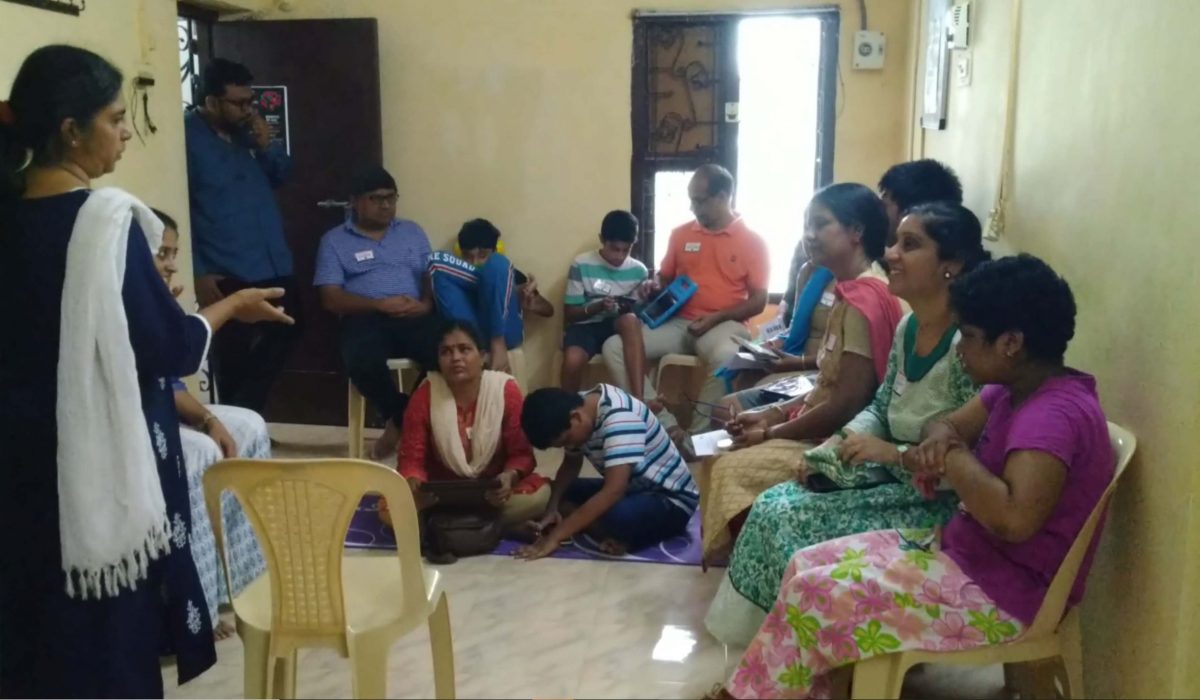 Lalitha talking to parents