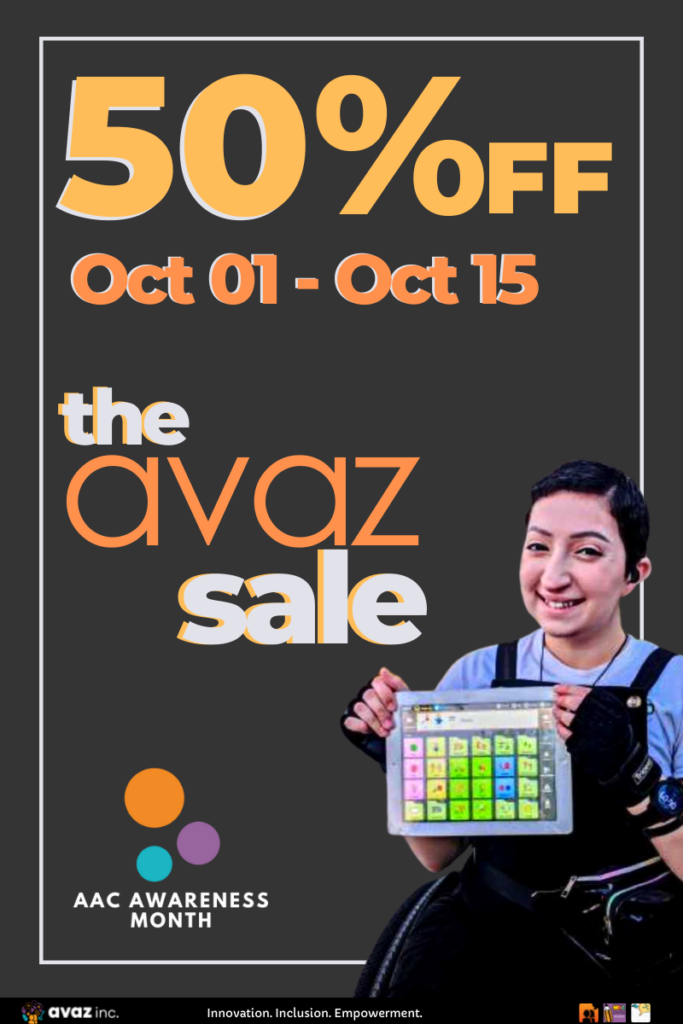 Avaz AAC app Awareness Month DIscount  October 2021